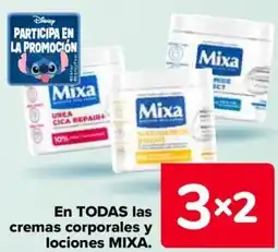 Carrefour MIXA En todos las cremas corporales y lociones oferta