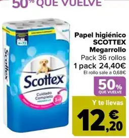 Carrefour SCOTTEX Papel higiénico Megarrollo oferta