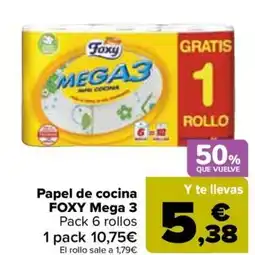 Carrefour FOXY Papel de cocina Mega 3 oferta