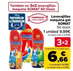 Carrefour SOMAT Lavavajillas máquina gel oferta