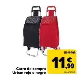 Carrefour Carro de compra Urban rojo o negro oferta