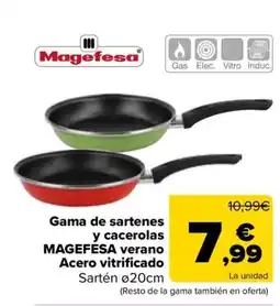 Carrefour MAGEFESA Gama de sartenes y cacerolas verano Acero vitrificado oferta