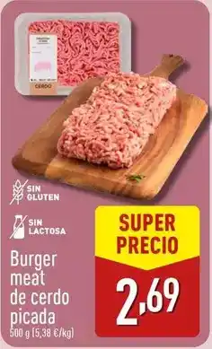 ALDI Burger meat de cerdo picada oferta