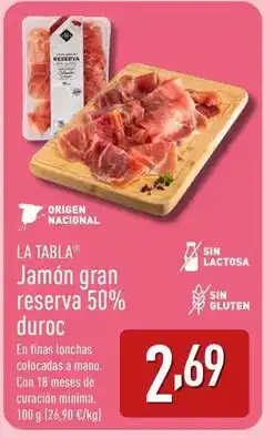 ALDI Origen - jamon gran reserva 50% duroc oferta
