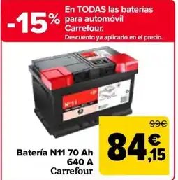Carrefour Batería N11 70 Ah 640 A Carrefour oferta