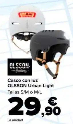 Carrefour OLSSON Casco con luz Urban Light oferta