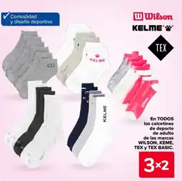 Carrefour WILSON, KEME, TEX y TEX BASIC En todos los calcetines de deporte de adulto de las marcas oferta