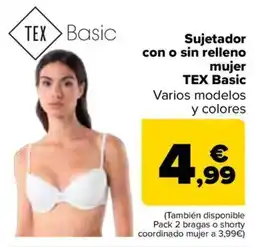 Carrefour TEX BASIC Sujetador con o sin relleno mujer oferta