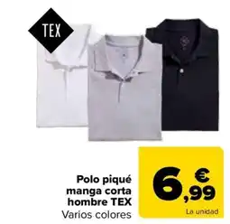 Carrefour TEX Polo piqué manga corta hombre oferta