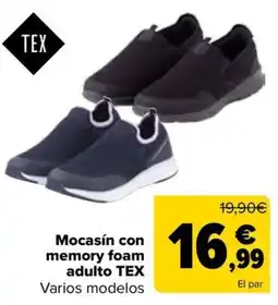 Carrefour TEX Mocasín con memory foam adulto oferta