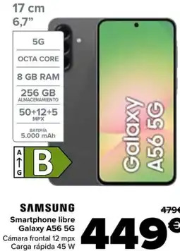 Carrefour SAMSUNG Smartphone libre Galaxy A56 5G oferta