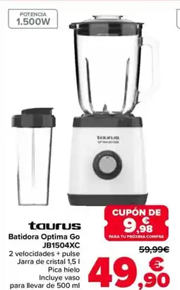 Carrefour TAURUS Batidora Optima Go JB1504XC oferta