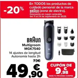 Carrefour BRAUN Multigroom MGK7540 oferta