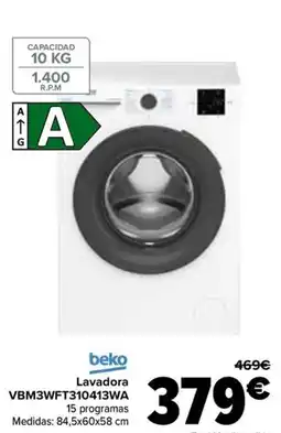 Carrefour BEKO Lavadora VBM3WFT310413WA oferta