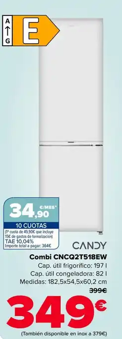 Carrefour CANDY Combi CNCQ2T518EW oferta
