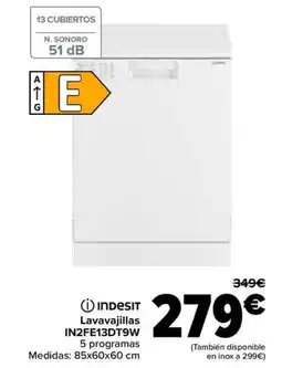 Carrefour INDESIT Lavavajillas IN2FE13DT9W oferta