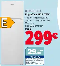 Carrefour ICECOOL Frigorífico IRCE175W oferta