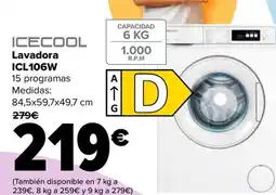 Carrefour ICECOOL Lavadora ICL106W oferta
