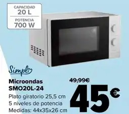 Carrefour SIMPLY Microondas SMO20L-24 oferta
