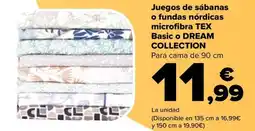 Carrefour Juegos de sábanas o fundas nórdicas microfibra tex basic o dream collection p oferta