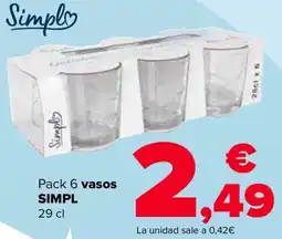 Carrefour SIMPL Pack 6 vasos oferta
