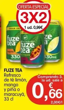 CashDiplo FUZE TEA Refresco de té limón, mango y piña o maracuyá oferta