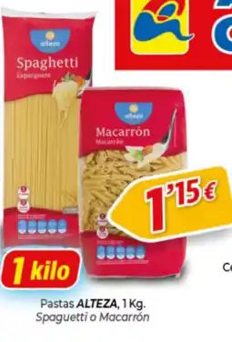 Alsara Supermercados ALTEZA Pasta Spaguetti o Macarrón oferta