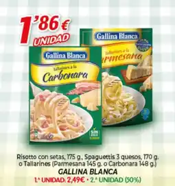 Alsara Supermercados GALLINA BLANCA Risotto con setas Spaghuettis 3 quesos o Tallarines oferta