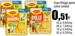 Cash FROIZ MAGGI Sopa gama sobre oferta
