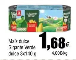 Cash FROIZ GIGANTE VERDE Maíz dulce dulce oferta