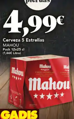 Gadis MAHOU Cerveza 5 Estrellas oferta