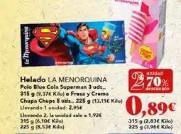 Gadis LA MENORQUINA Helado Polo Blue Cola Superman oferta