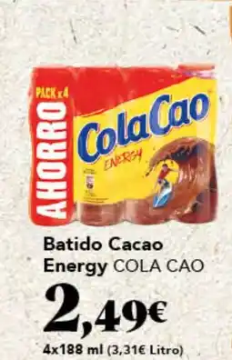 Gadis COLA CAO Batido Cacao Energy oferta