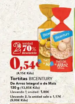 Gadis BICENTURY Tortitas Do Arroz Integral o do Maíz oferta