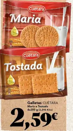 Gadis CUÉTARA Galletas María o Tostada oferta