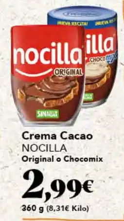Gadis NOCILLA Crema Cacao Original o Chocomix oferta
