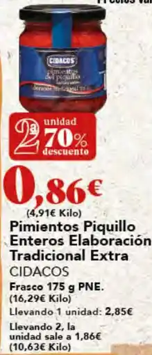 Gadis CIDACOS Pimientos Piquillo Enteros Elaboración Tradicional Extra oferta