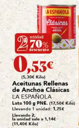 Gadis LA ESPAÑOLA Aceitunas Rellenas de Anchoa Clásicas oferta