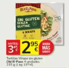 Consum Old el paso - tortillas wraps sin gluten oferta