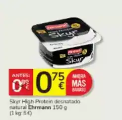 Consum Ehrmann - skyr high protein desnatado natural oferta
