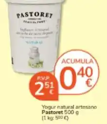 Consum Pastoret - yogur natural artesano oferta