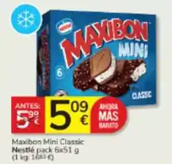Consum Nestlé - maxibon mini classic oferta