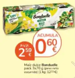 Consum Bonduelle - maiz dulce oferta
