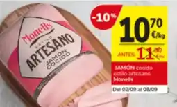 Consum Monells - jamon cocido estilo artesano oferta