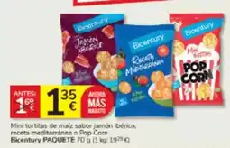 Consum Bicentury - mini tortitas de maiz sabor jamon iberico, receta mediterranea o pep com oferta