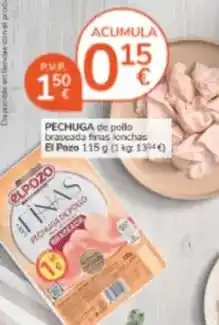 Consum El pozo - pechuga de pollo brascada finas lonchas oferta