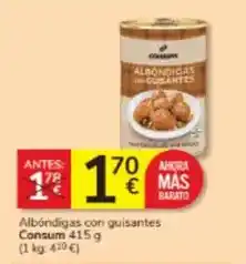 Consum Consum - albondigas con guisantes oferta