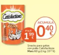 Consum Catisfactions - snacks para gatos con pollo oferta