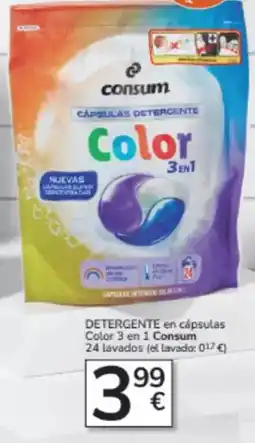 Consum Consum - detergente en cápsulas color 3 en 1 oferta