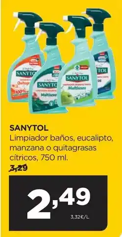 Alimerka Sanytol - limpiador baños, eucalipto, manzana o quitagrasas citricos oferta